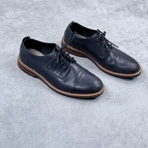 Clarks Dargo Walk Cap Toe Dress Shoes Mens 8.5 M Navy Blue Leather Oxford Round